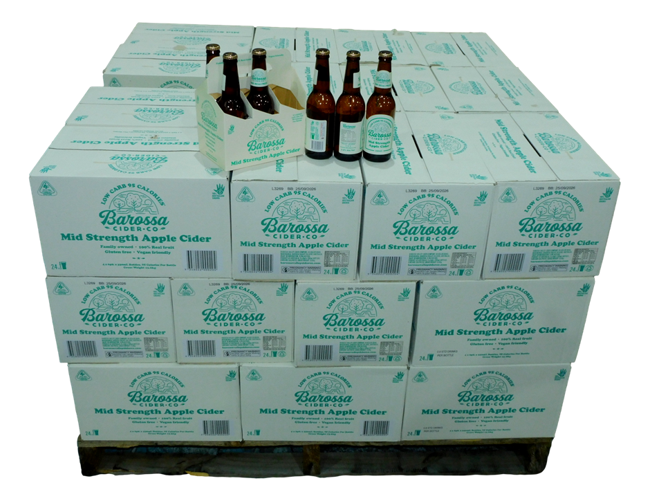 P/Up- Plt of 39xCtns -Barossa Cider Mid Strength Apple Cider NV (24x 330mL)