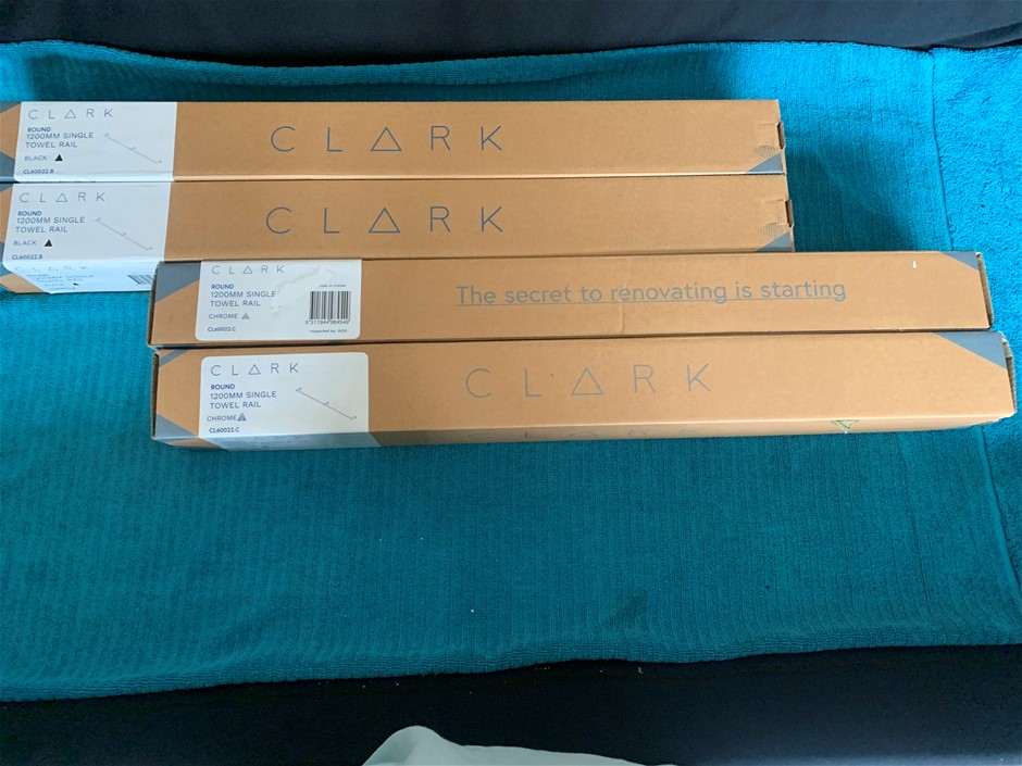 Clark Single Towel Rails, 1200mm (l) - Qty 4