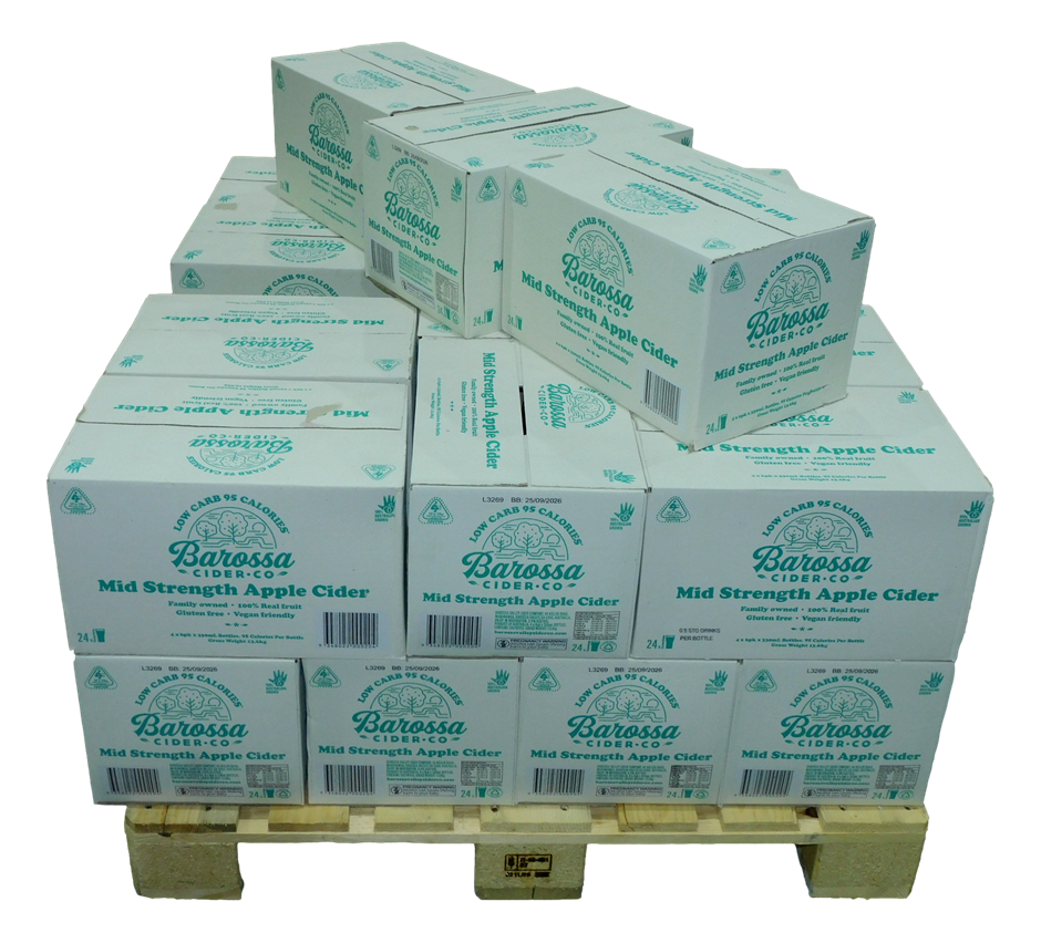 P/Up- Plt of 26xCtns -Barossa Cider Mid Strength Apple Cider NV (24x 330mL)