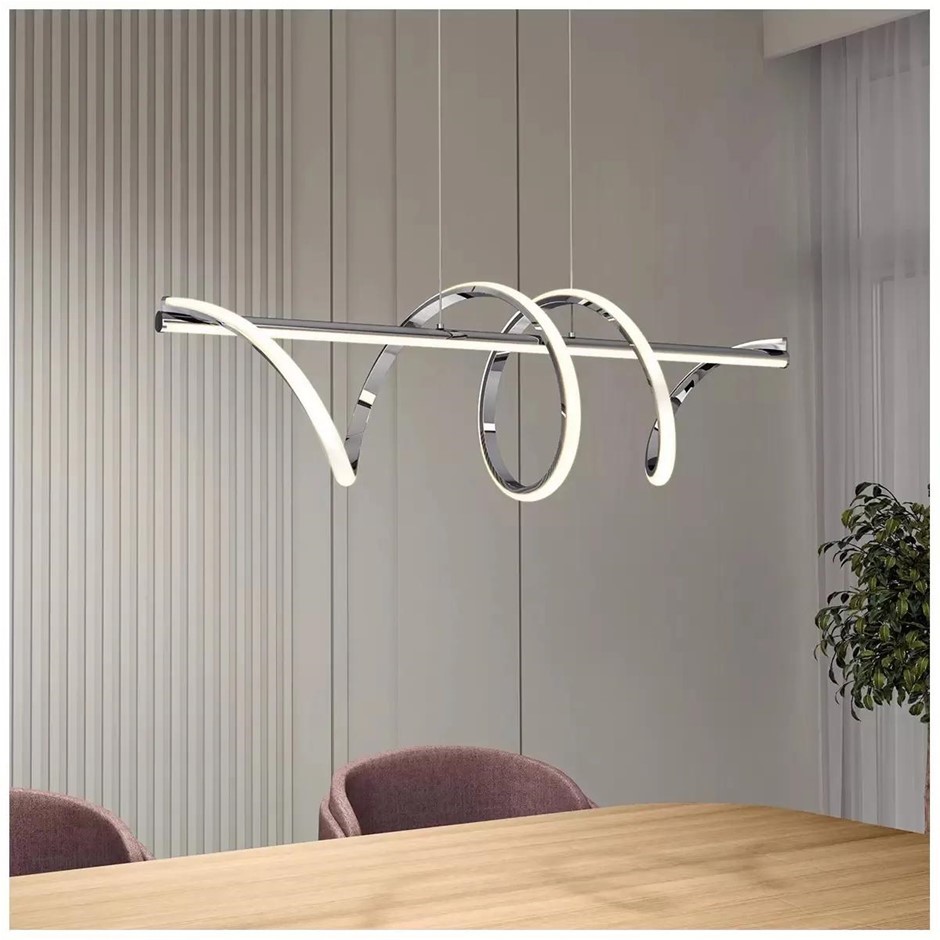 ARTIKA Coda LED Pendant, 1500 Lumens, Chrome, Model PDT-CDA5C-C6CH. NB: Sli