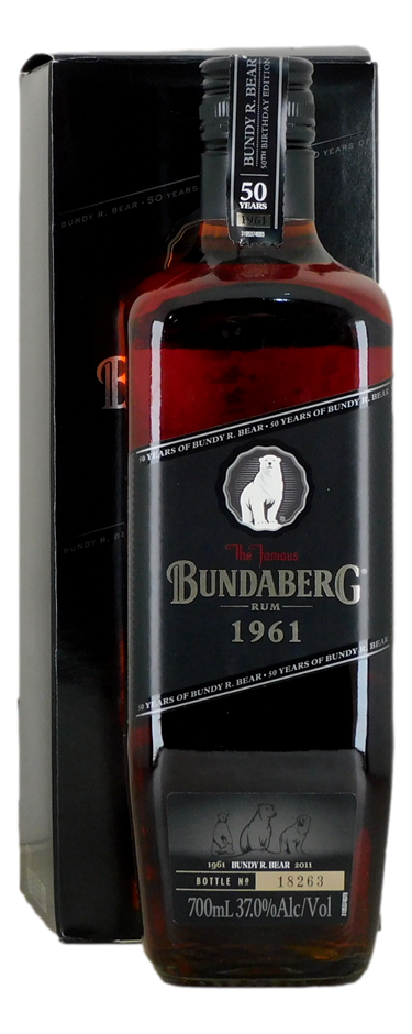 Bundaberg Rum 1961 Bundy Bear'S 50th Birthday Yellow Label 2011 (1x 700mL)