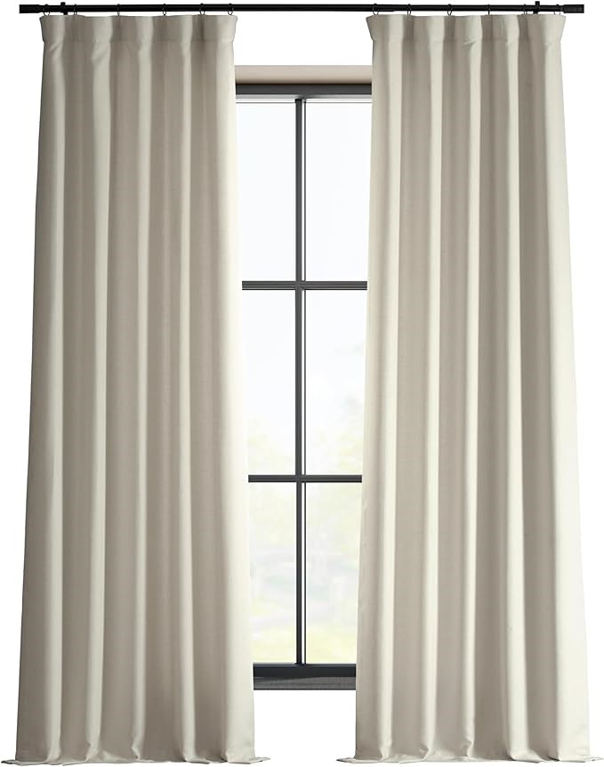 HPD Half Price Drapes Italian Faux Linen Curtains 84 Inches Long Room Darke