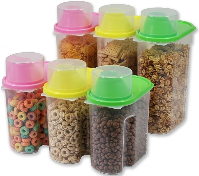 Basicwise BPA -Free Plastic Food Saver, Kitchen Food Cereal Storage Contain