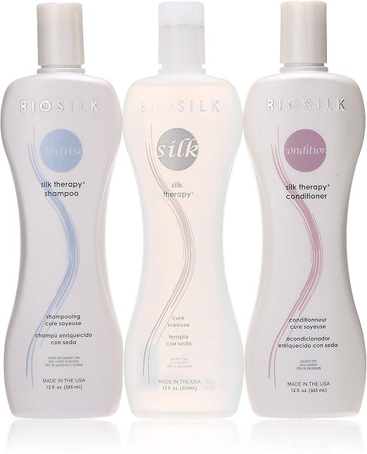 Biosilk Silk Therapy Trio For Unisex 3 Pc Set 12oz Biosilk Therapy Shampoo,