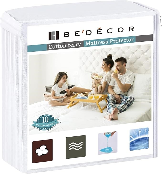 BEDECOR Mattress Protector - 100% Waterproof, Hypoallergenic - Premium Fitt