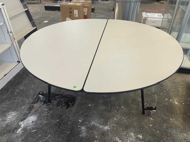 Circular Folding Table on Wheels