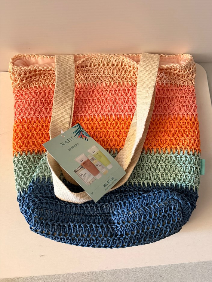 NATIO Paradise Bay Multi-Coloured Crochet Tote Bag
