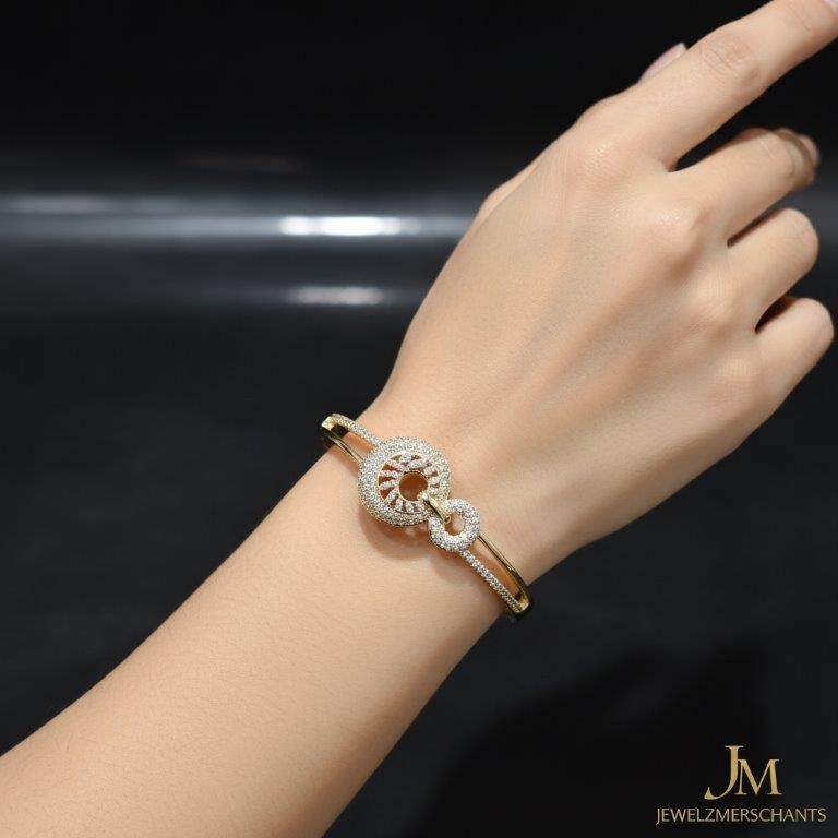 18k Italy Stamped Yellow Gold Filled Bangle Bonus Gift