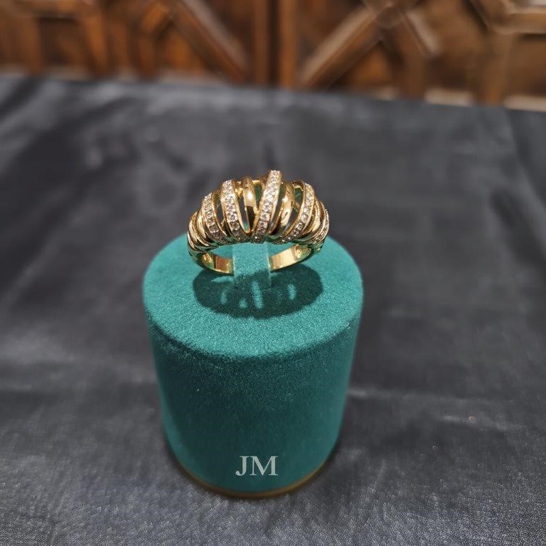 18K/ITALY Yellow Gold Filled Ring -9 US-Bonus Gift