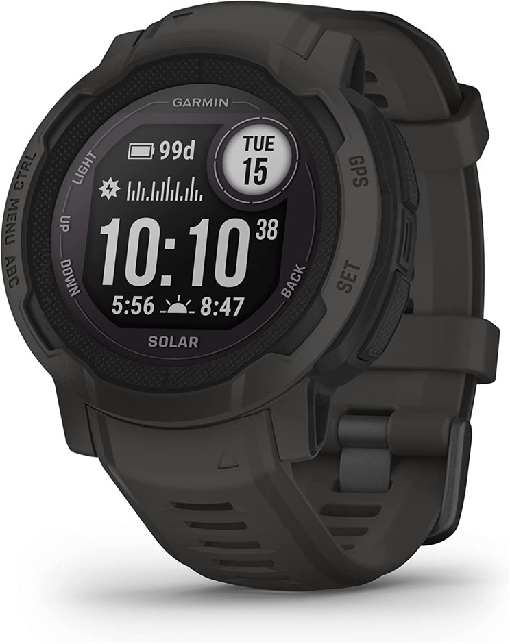 GARMIN Instinct 2 Solar, Graphite, Rugged GPS Smartwatch. NB: Minor Use. B
