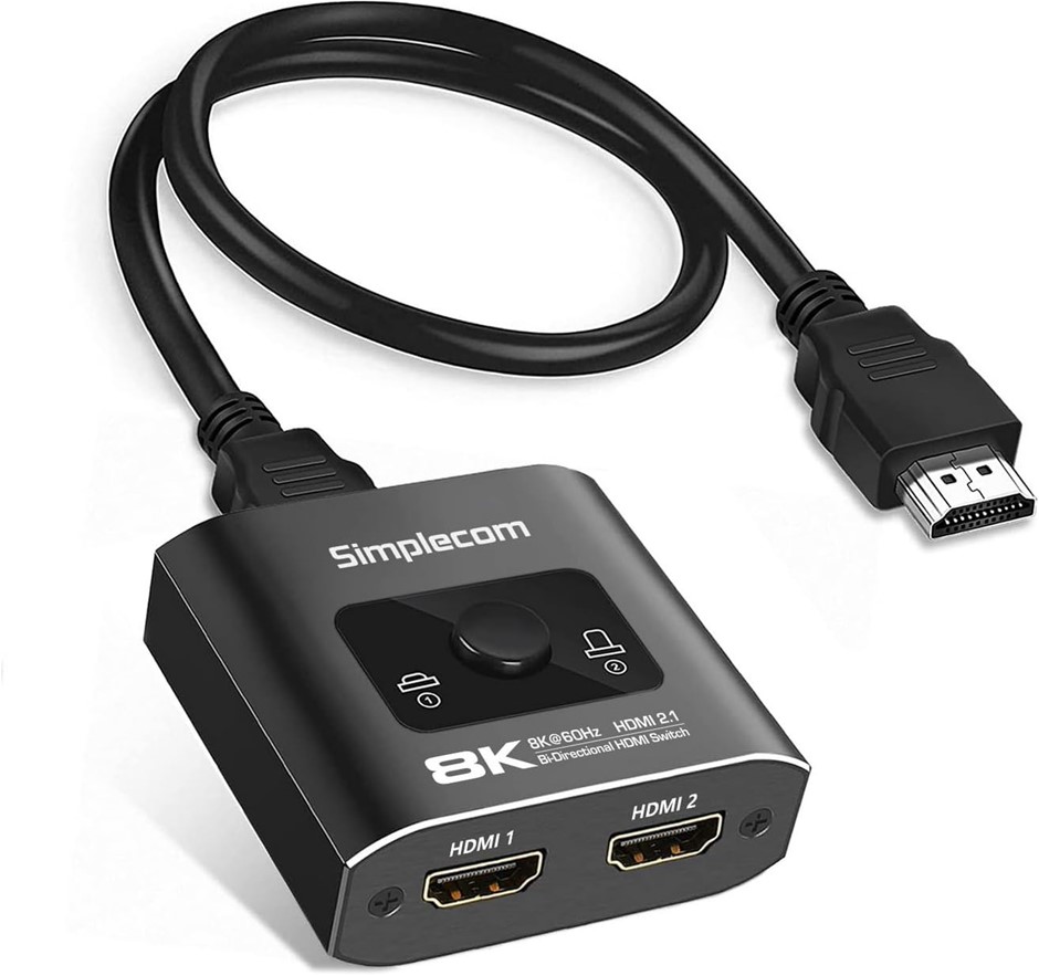 SIMPLECOM CM302v2 8K 60Hz Bi-Directional 2 Way HDMI 2.1 Switch Selector. B