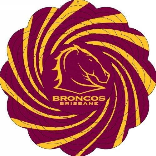 Buy Brisbane Broncos NRL Metal Indoor/Outdoor Wind Spinner Grays