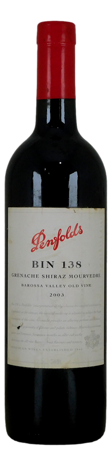 Penfolds `Bin 138 - Old Vine` GSM 2003 (1 x 750mL) Barossa Valley, SA