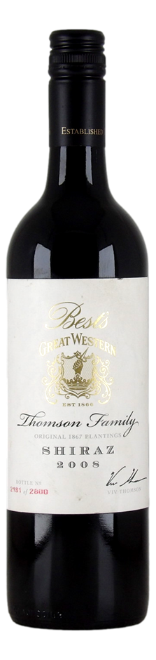 Best's Great Western Thomson family Shiraz 2008 (1x 750mL) Vic