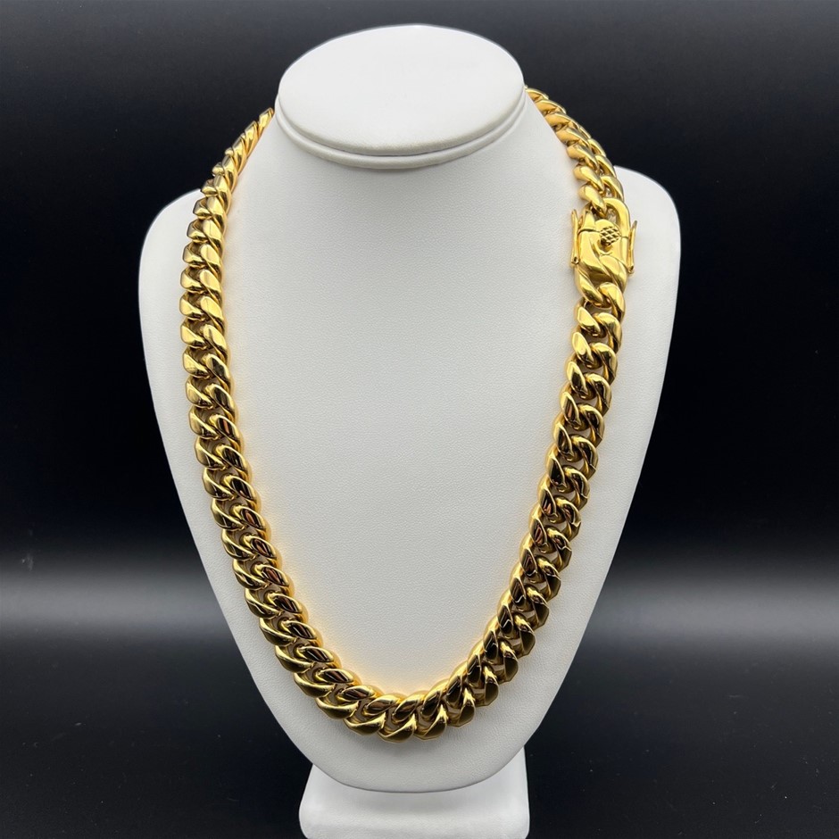 18K Gold-Filled Cuban Curb Chain Necklace, 16MM Wide - 55.8cm