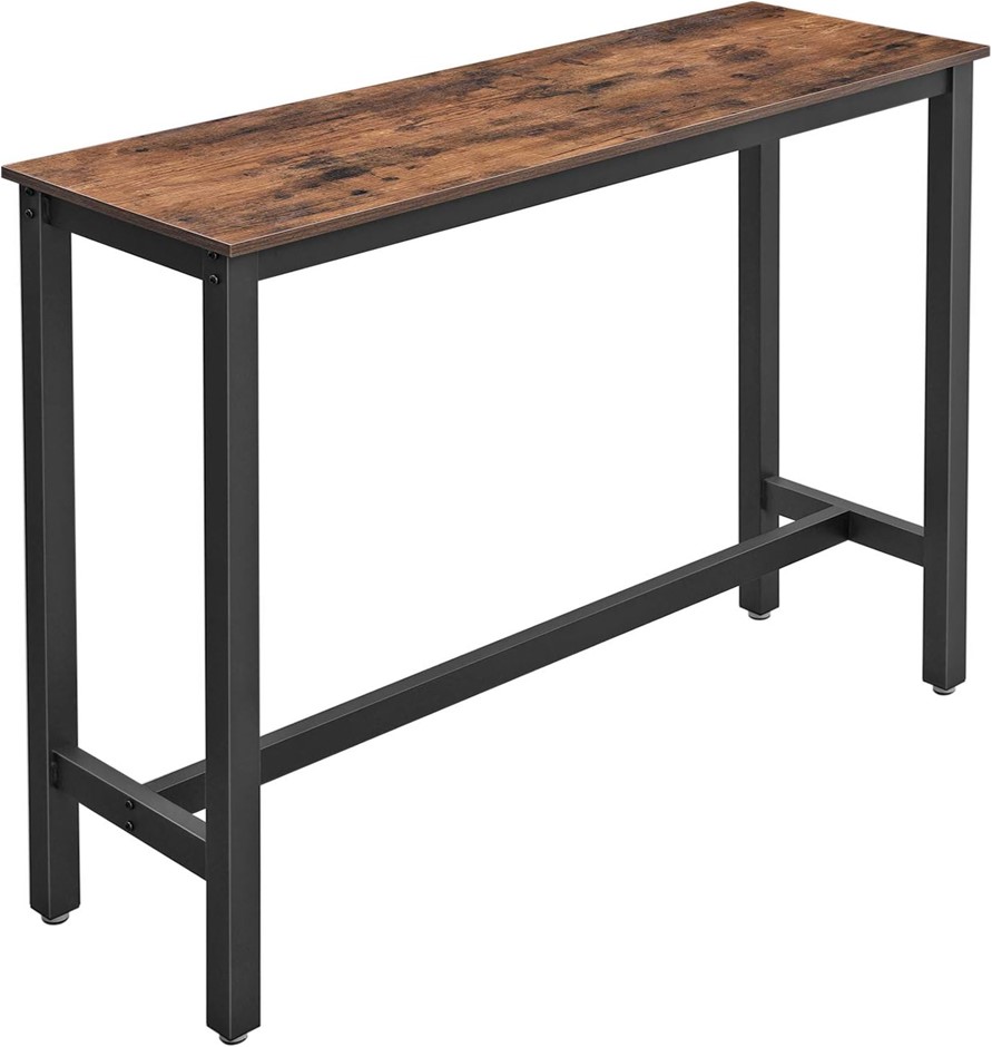 VASAGLE Narrow Bar Table with Sturdy Metal Frame, Industrial Design, Rustic