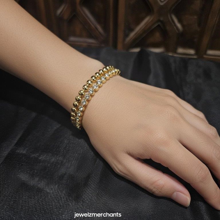 22KGold Filled/Italy Stamped Yellow Bracelet -17cm -Bonus Gift