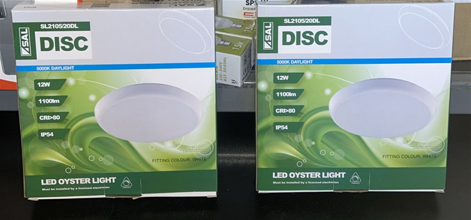 2x LED Oyster Light Discs