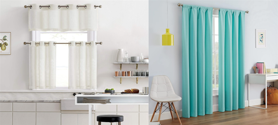 BUNDLE of HLC.ME Abbey Faux Linen Textured for Small Windows, Kitchen & Bas