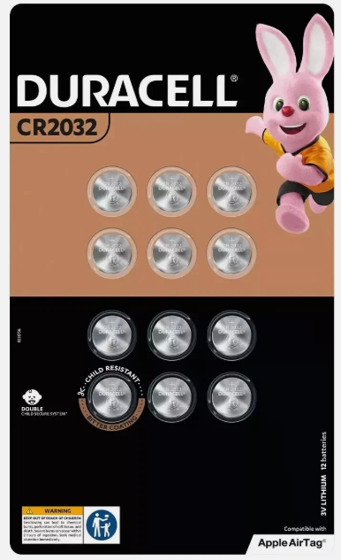 Duracell Lithium Coin Battery CR2032 Apple AirTag Battery secure package 12