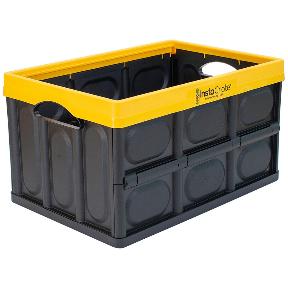 GREENMADE InstaCrate Collapsible Storage Crate, 527 x 357 x 298cm, Yellow/