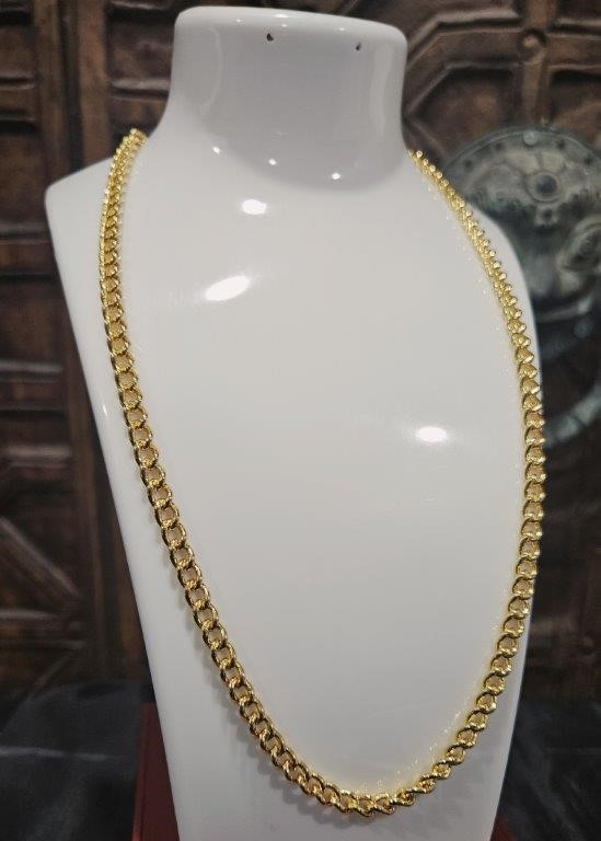 18K/Italy Stamped  Yellow Gold Filled  Chain -50CM-4MM-Bonus Gift