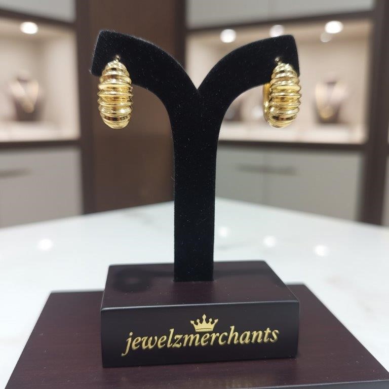 22K/Italy Gold Filled Earring -(stamped 22K/Italy)-Warranty Quality-Bonus