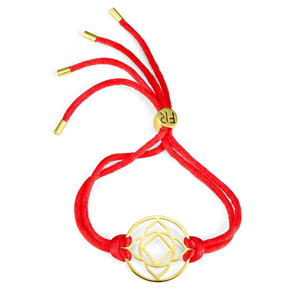 Solid 925 Sterling Silver & Gold  Plated Chakra Bracelet - Root Chakra