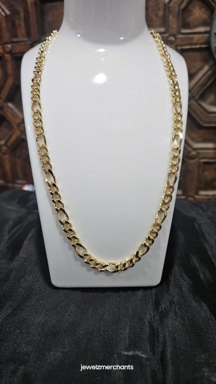 18K/Italy Stamped Yellow Gold Filled Figaro Chain -60cm-5mm