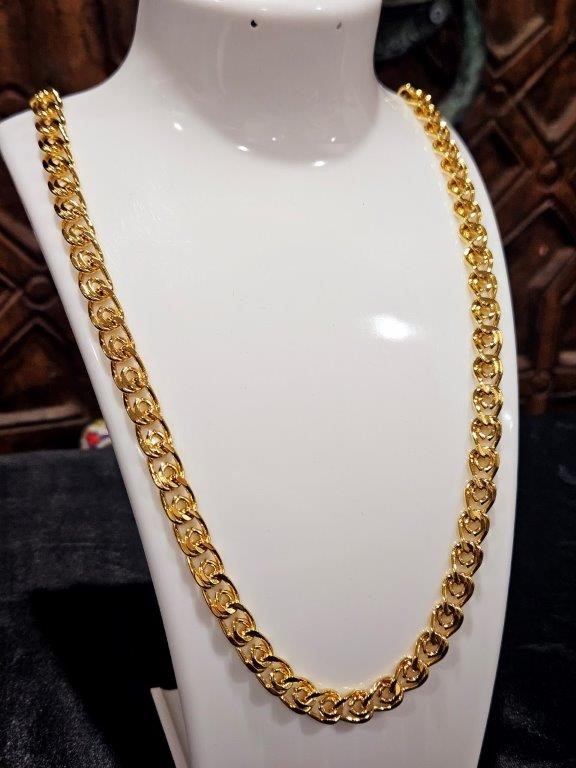 18k Italy Stamped Yellow Gold Filled Chain-Quality Guarantee-55cm
