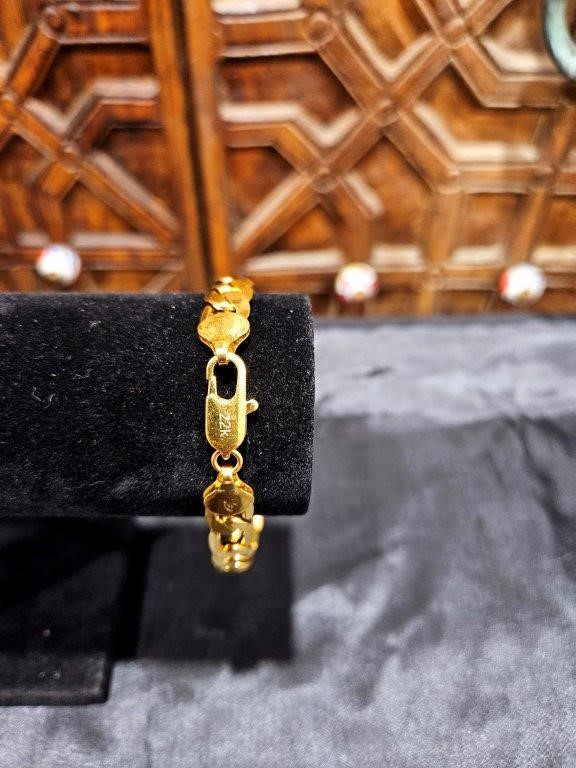18k Italy Stamped Yellow Gold Filled Bracelet-Quality Guarantee-19cm