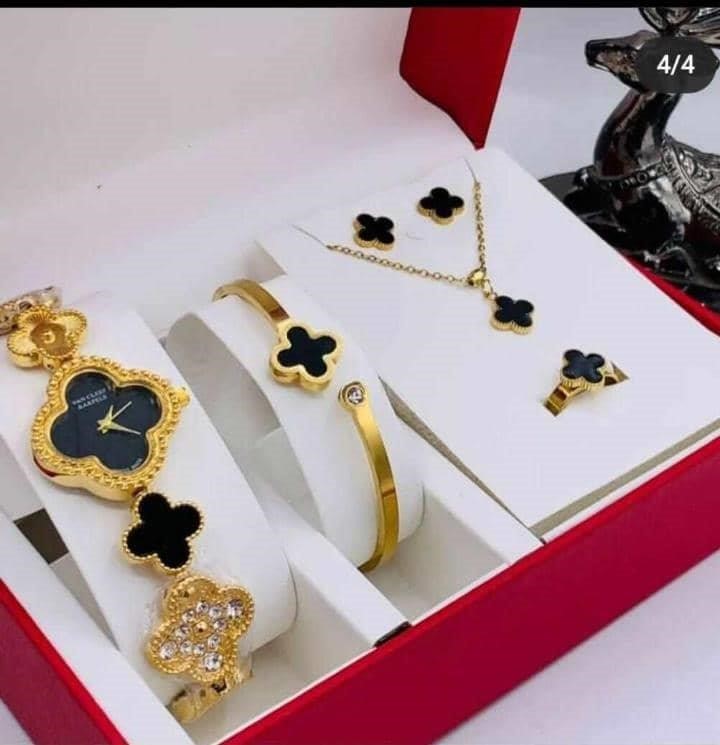 6-Piece Jewellery Set.Watch, Necklace, Bracelet, Ring & Earrings(Gift Box