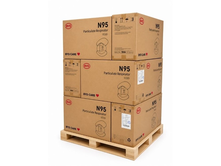 BYD N95 4-ply Particulate Respirators - Pallet of 11,520 Masks
