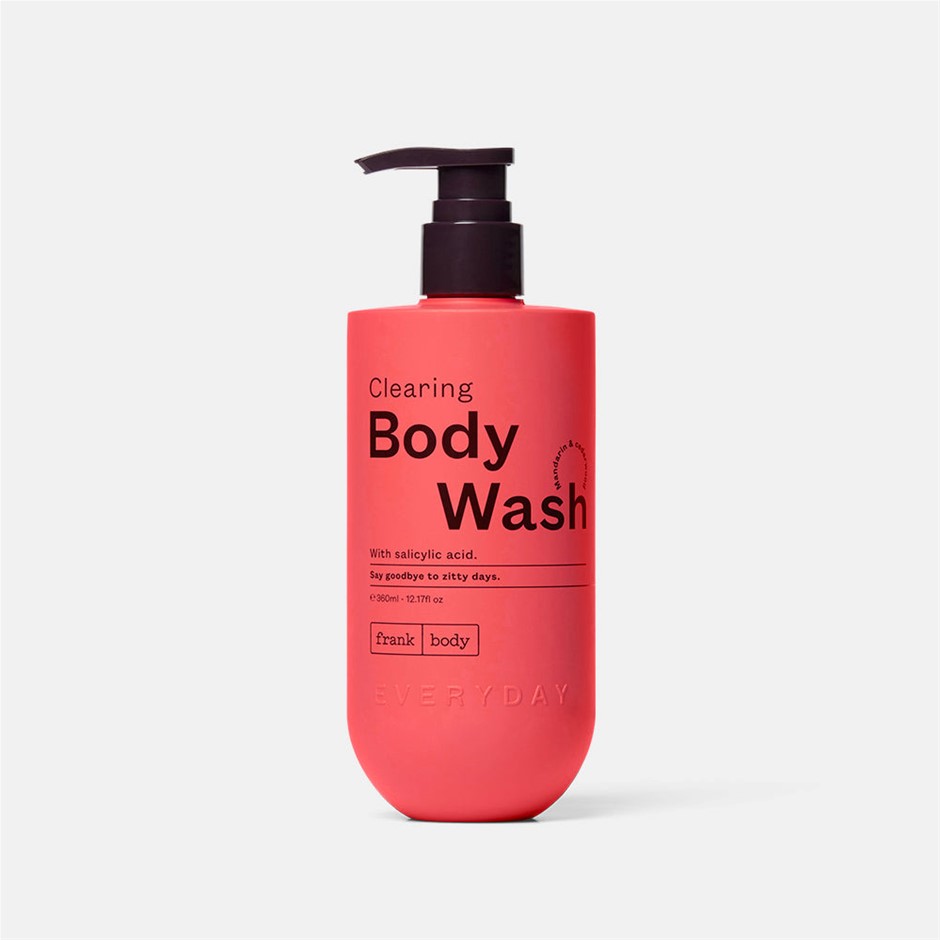 3 x FRANK BODY Clearing Body Wash, 360ml. NB: Unlocked pumps.
