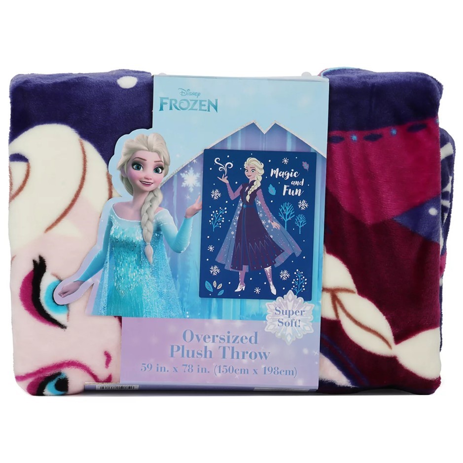 DISNEY Oversized Plush Throw 150cm x 198cm, Frozen. N.B: Minor stain.