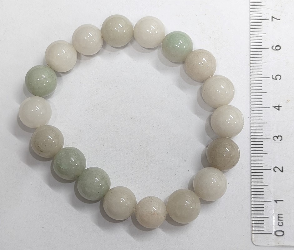 BURMA JADE Jadeite Stone Bead Bracelet