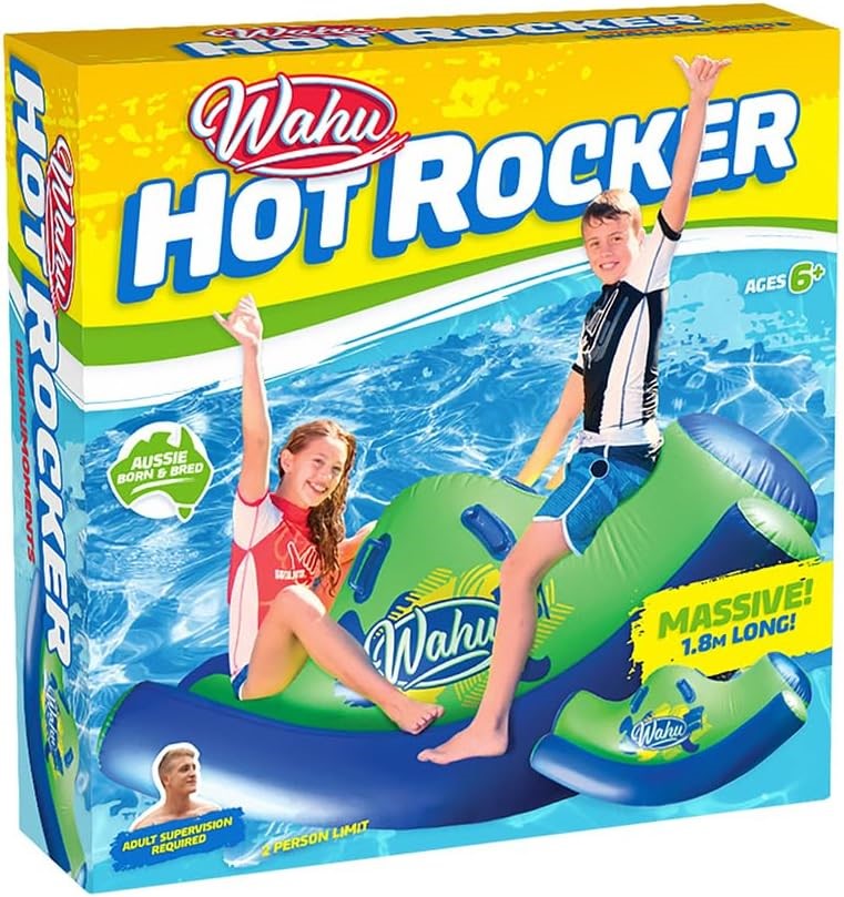 Wahu Inflatable Hot Rocker for 2 People – Durable Pool Float Ride-On with G