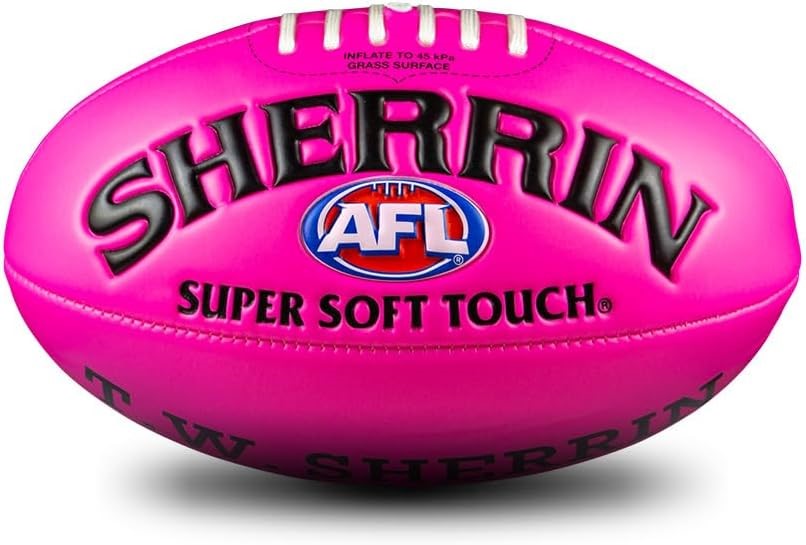 Sherrin AFL Soft Touch 25cm Junior Youths Kids PVC Football, Pink.