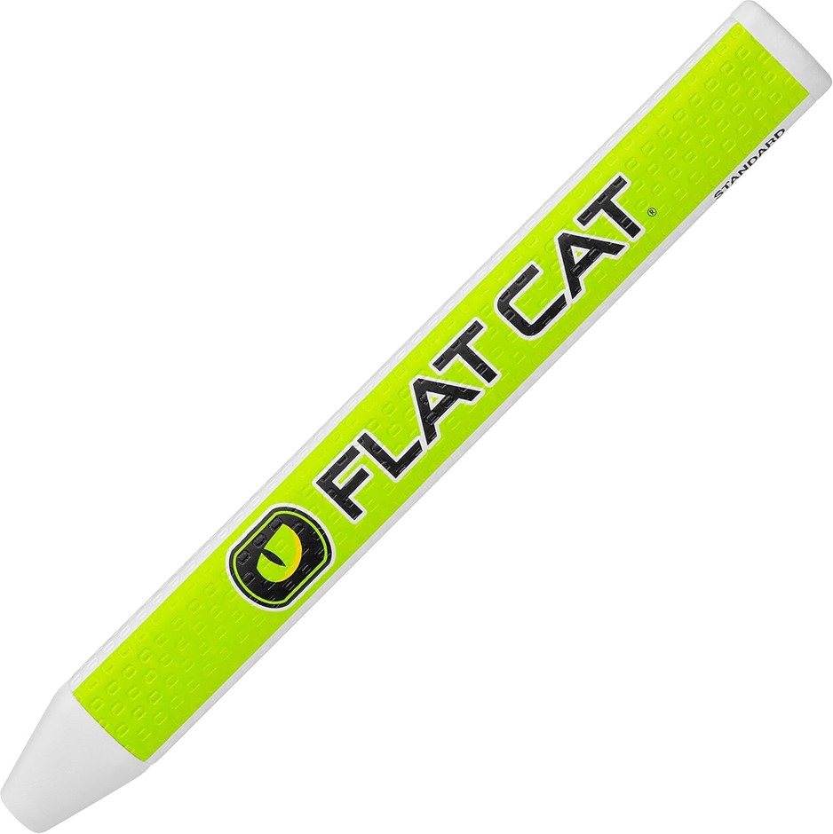 2 x FLAT CAT - Standard Golf Putter Grip,Green/White.