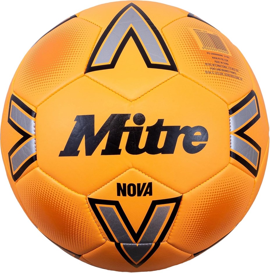 MITRE Nova 24 Soccer Ball, Size 5, Orange.