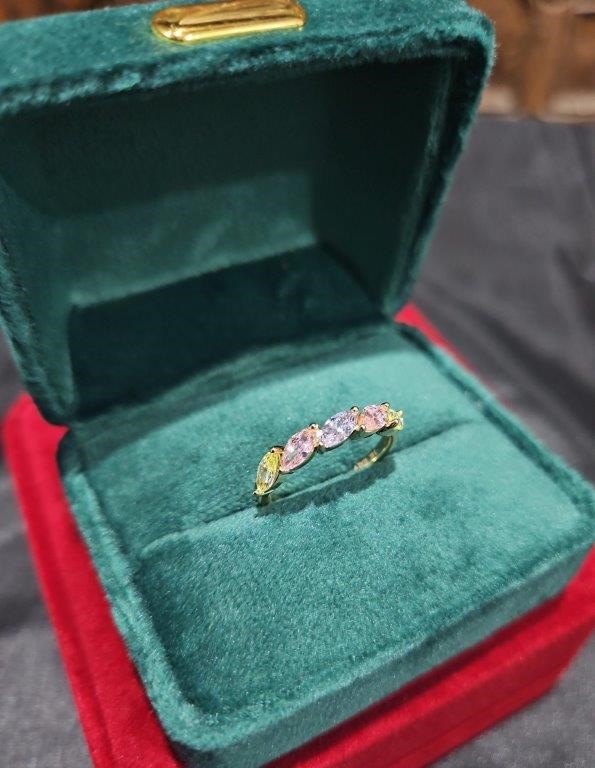 14K/Italy 1.25ctw Oval Cut Yellow Gold Filled Ring(stamped)8US