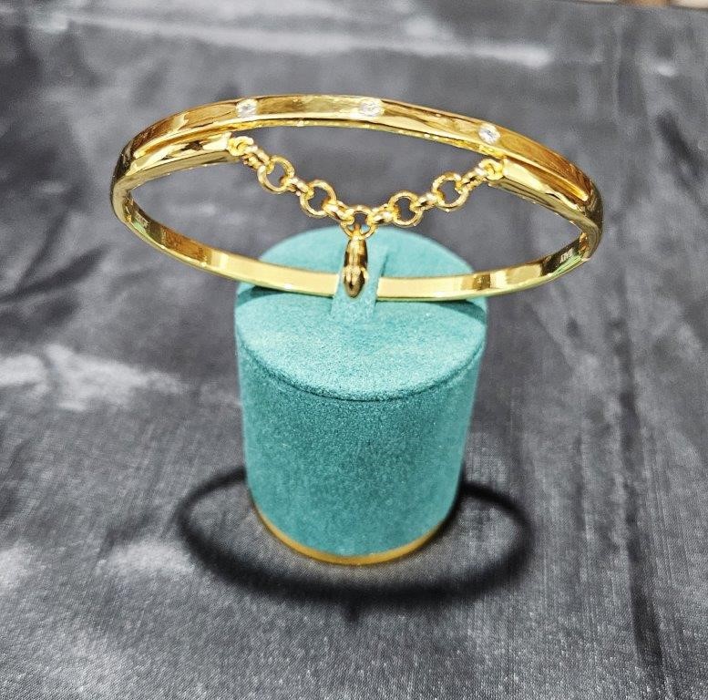 22KGF/ITALY Yellow Gold Filled bangle -(stamped 22KGF/ITALY)-59mm