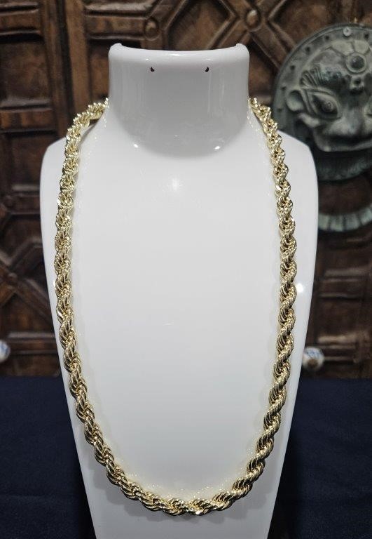 14K/Italy Stamped Yellow Gold Filled Rope Chain -45cm-Bonus Gift