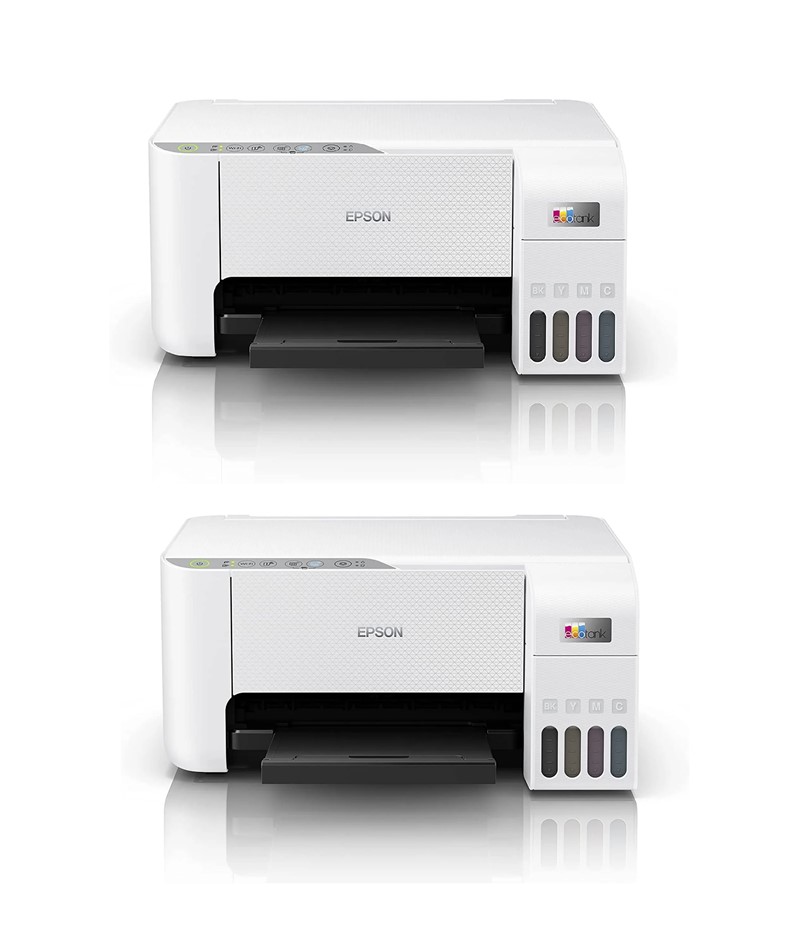 2 x EPSON EcoTank Multifunction Printer, White, ET-2810. RRP:$799.99 NB: Mi
