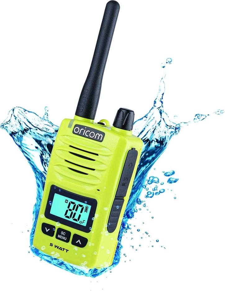 Oricom DTX600 Waterproof IP67 5 Watt Handheld UHF CB Radio Lime - 80 Channe