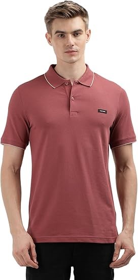 CALVIN KLEIN Men's Slim Cotton Pique Polo Shirt, Medium, Apple Butter, K10K