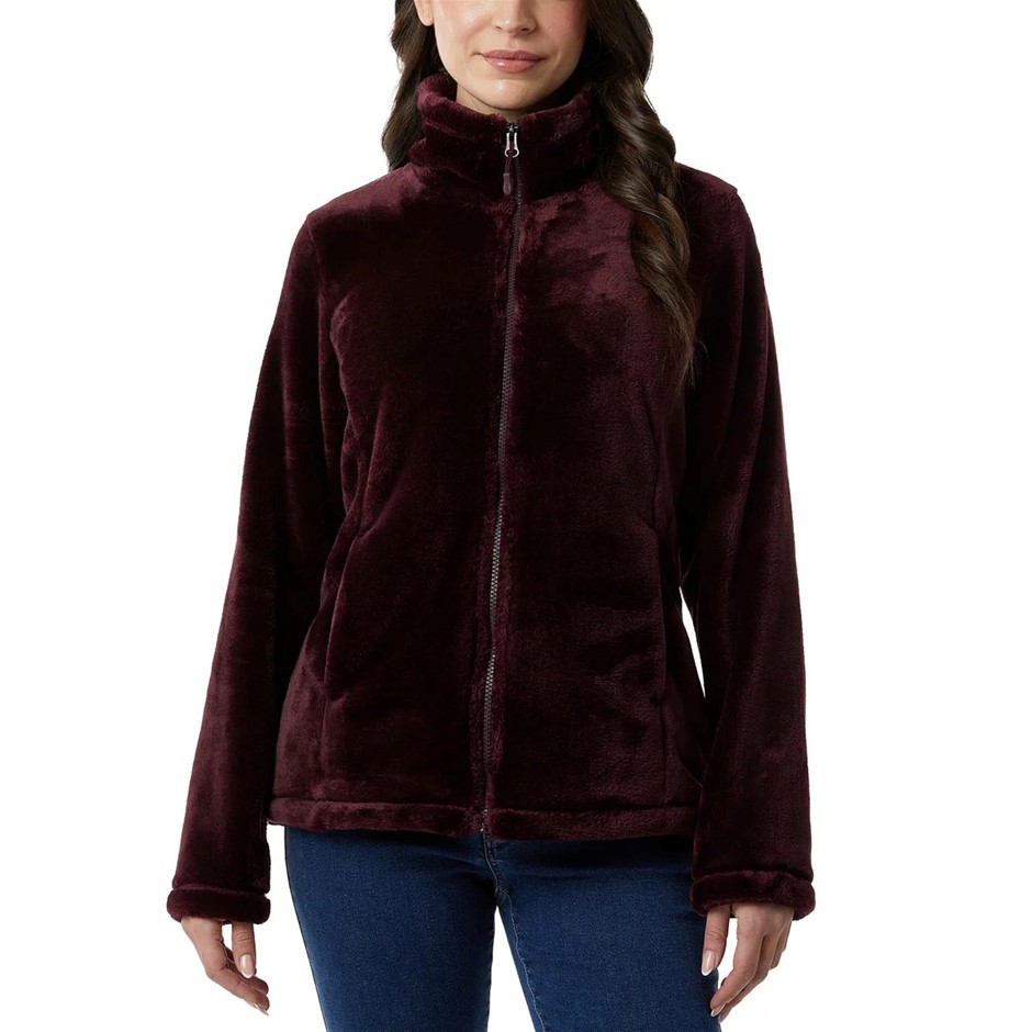 32DEGREES Women's Faux Fur Jacket, Size L, Purple. NB: tear along seam on l