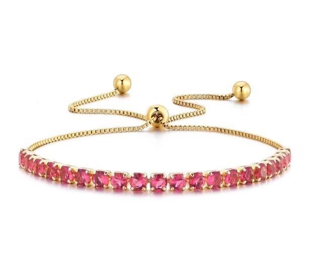 925 sterling silver Ruby Tennis Bracelet (stamps s925)