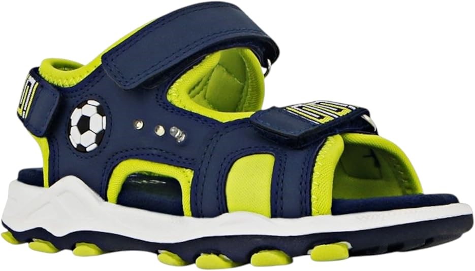 LIGHTNING BOLT Boy's Dax Lights Sandal, UK12/US13, Navy/Lime, G01955. Buye