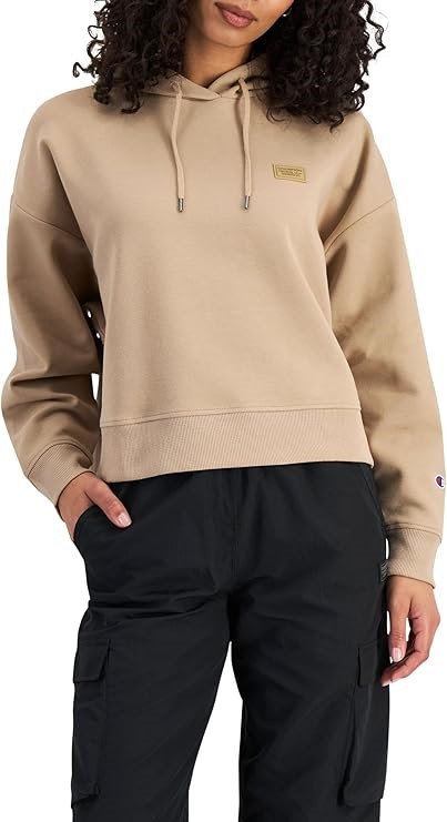CHAMPION Women's Rochester Base Hoodie, Size L, Tan Dunes (UTZ), CQQ7N. RRP